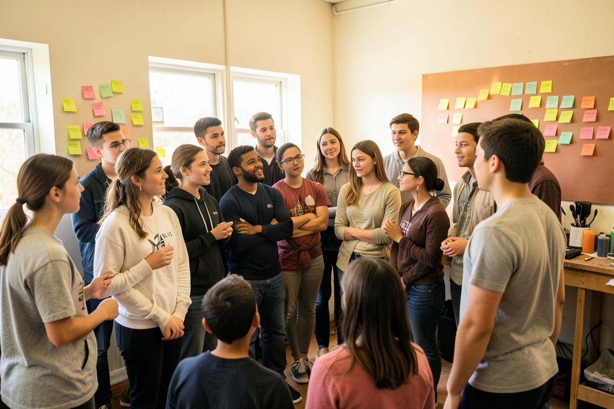 Jongeren in gesprek met professionals uit het werkveld